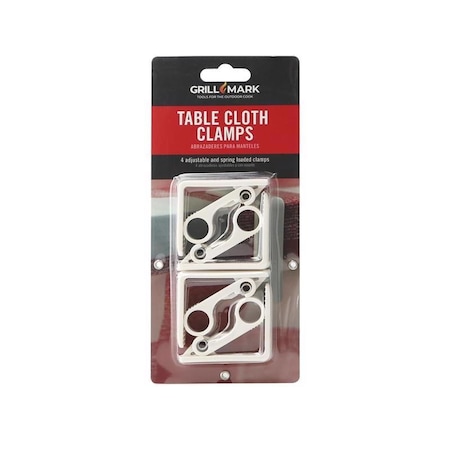 Grill Mark Grill Mark White Plastic Classic Tablecloth Clamps 4 pc 02108ACE